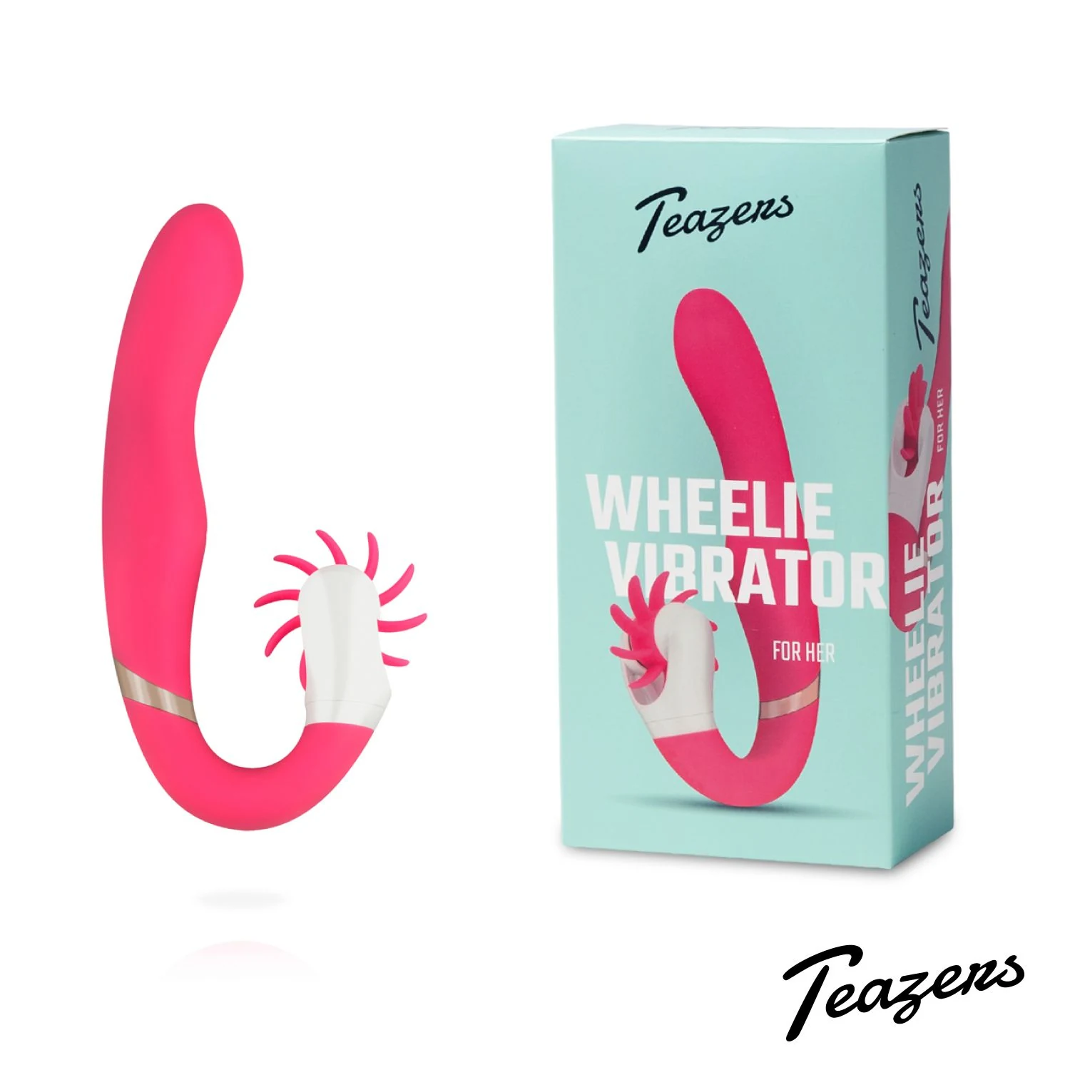 Teazers Wheelie Vibe Vibrator van siliconen in roze