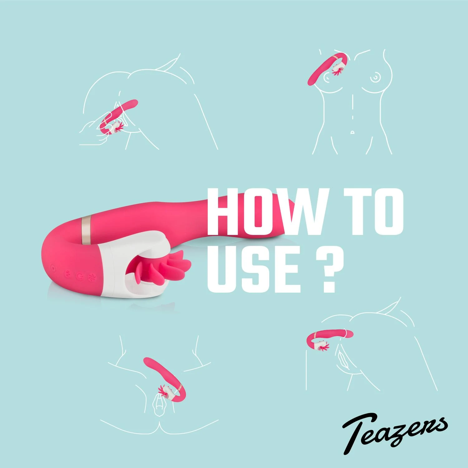 Teazers Wheelie Vibe Vibrator oplaadbaar via USB-kabel