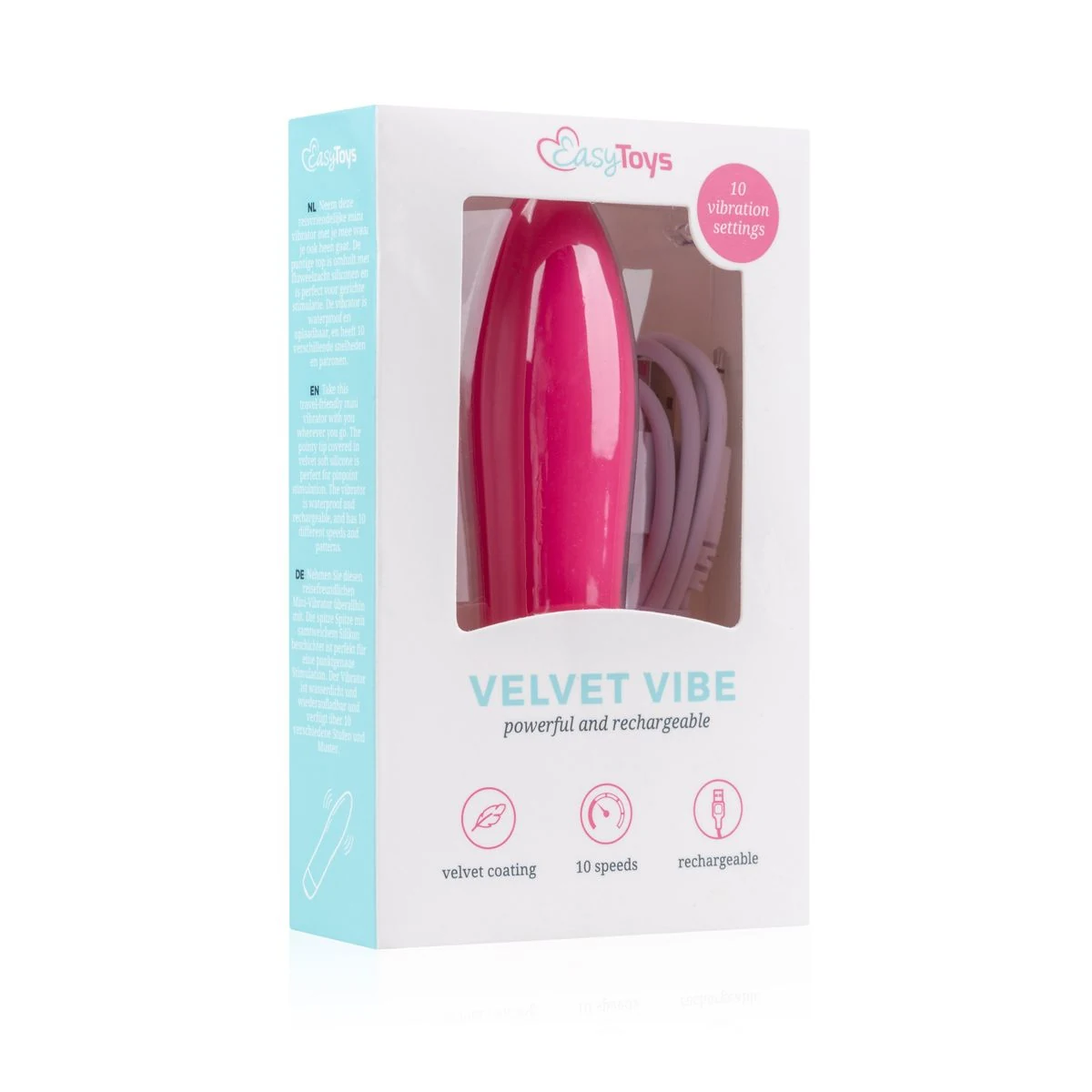 Velvet Vibe roze unisex mini vibrator van ABS