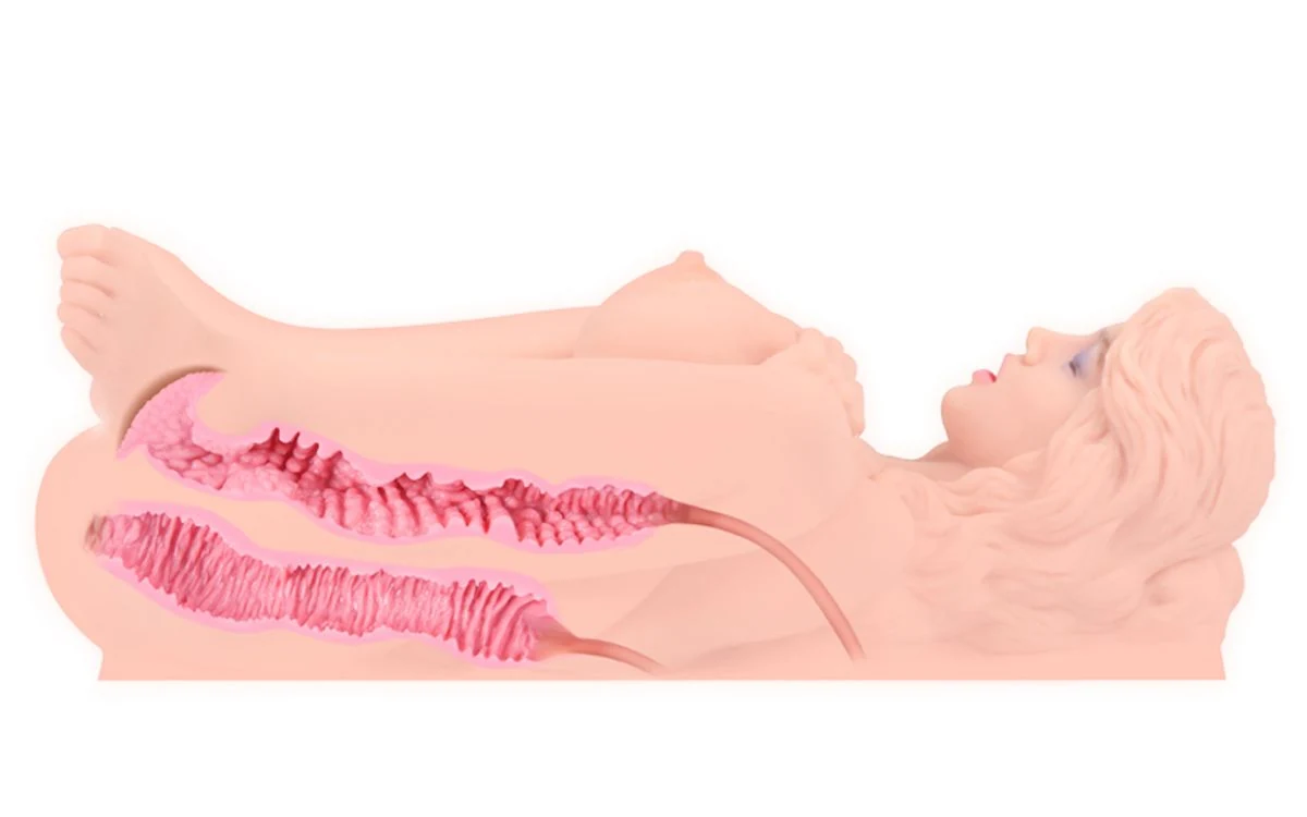 Kokos Victoria Masturbator met vlakke basis en afmetingen 44 x 25 x 15 cm