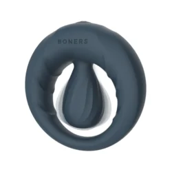 Boners vibrerende siliconen cockring met stimulatiebol, blauw