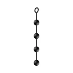 BUTTR anal beads zwart van siliconen met vier oplopende kralen, 50 cm lang