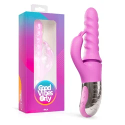 Good Vibes Only 360° rotating thrusting vibrator in roze