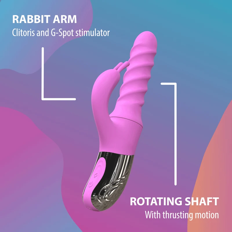 Good Vibes Only vibrator roze met flexibele rabbit-arm